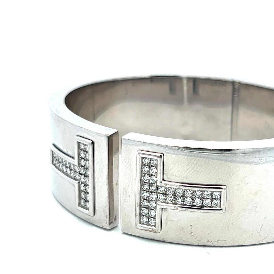 Armreif aus 18 Karat Weißgold von Tiffany & Co mit 0,90 Karat rundem Brillanten im Angebot 6