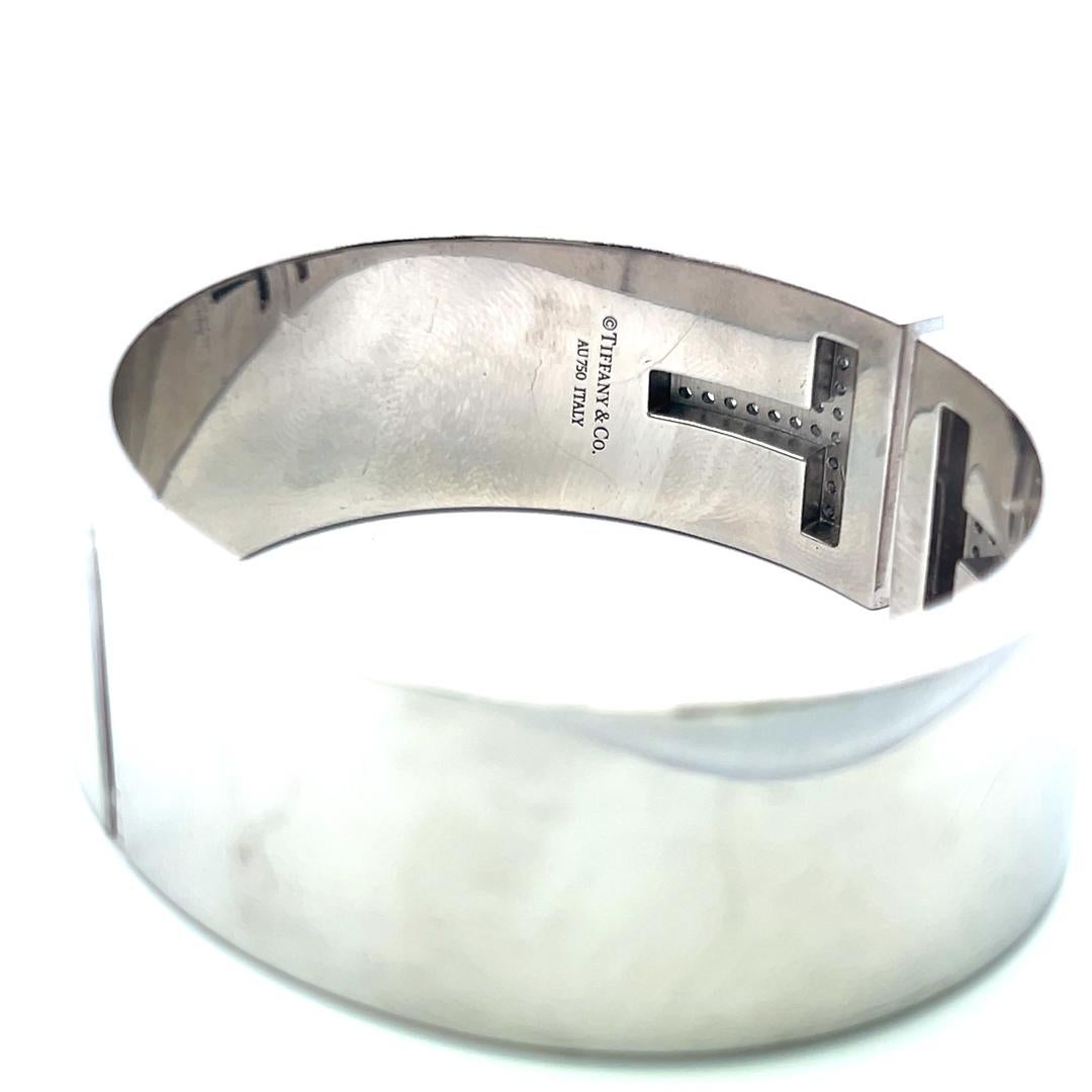 Armreif aus 18 Karat Weißgold von Tiffany & Co mit 0,90 Karat rundem Brillanten im Angebot 3