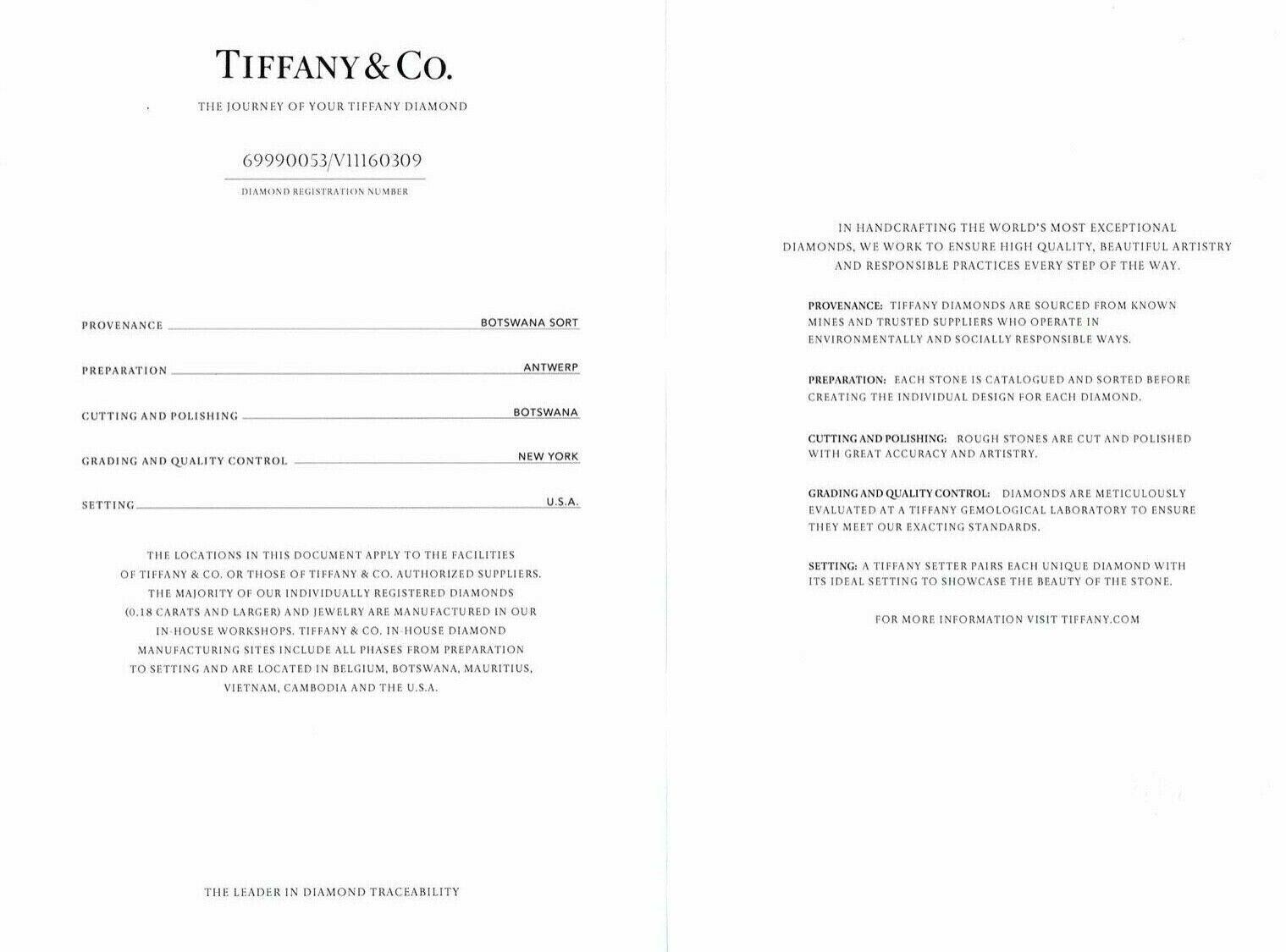 Women's Tiffany & Co. 0.90 Carat Total Weight Diamond Stud Earrings in Platinum
