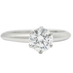 Tiffany & Co. 0.90 Carat Diamond Platinum Solitaire Engagement Ring GIA