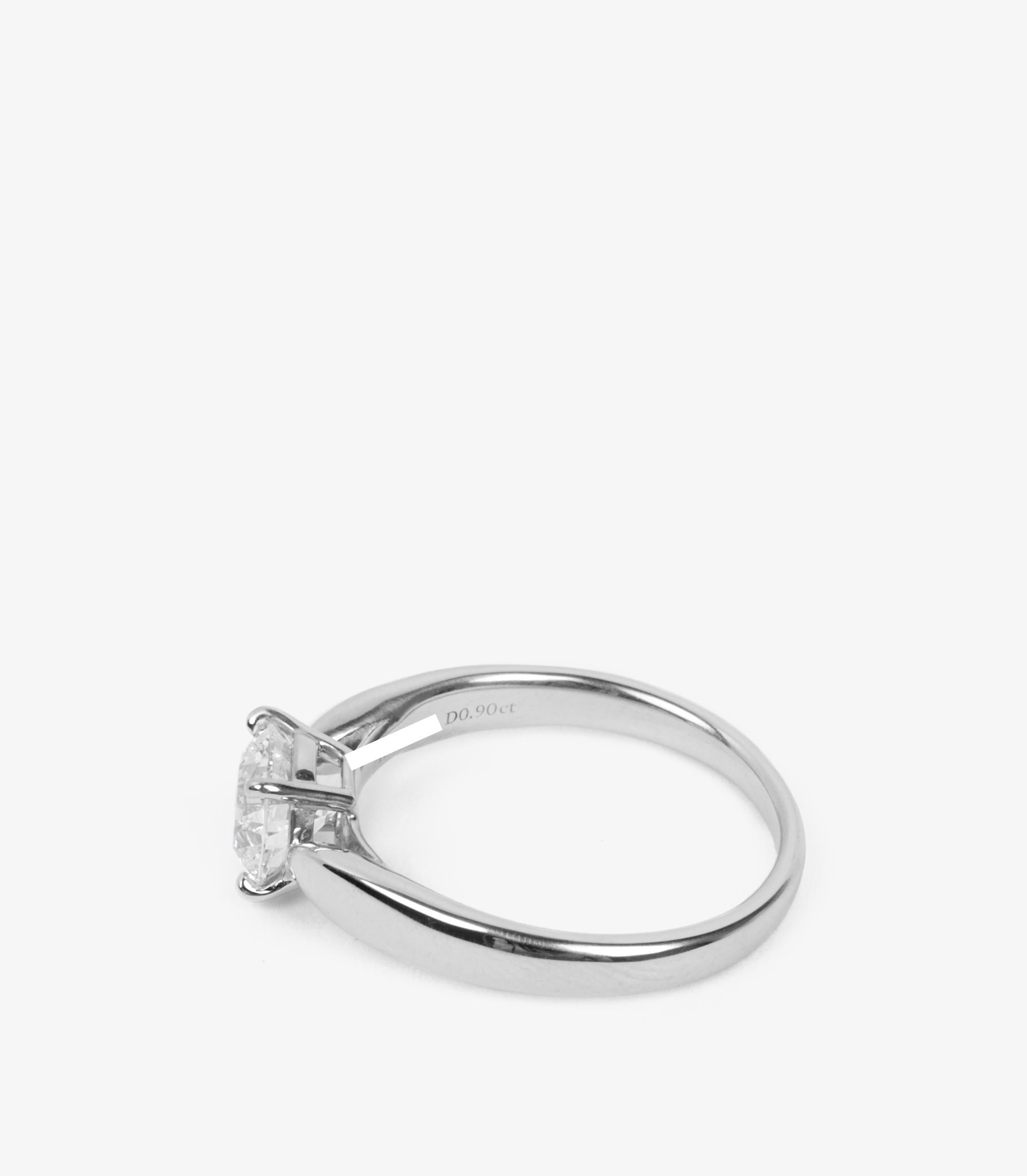 Round Cut Tiffany & Co. 0.90ct Brilliant Cut Diamond Platinum Harmony Ring For Sale