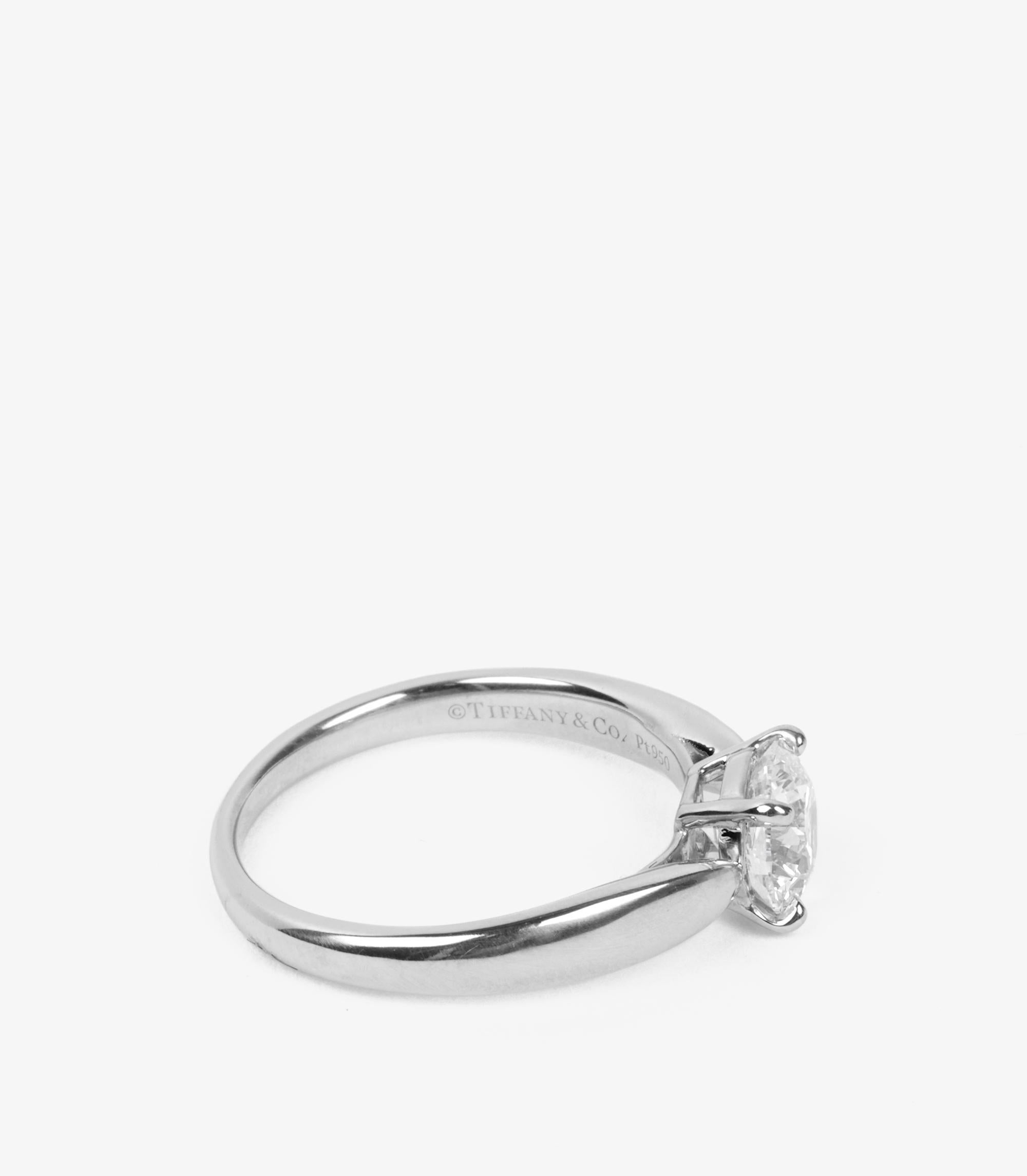 Tiffany & Co. 0.90ct Brilliant Cut Diamond Platinum Harmony Ring In Excellent Condition For Sale In Bishop's Stortford, Hertfordshire