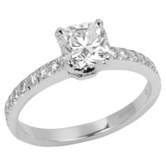 Tiffany & Co. 0,90ct Kissenschliff Diamant Platin Novo Ring