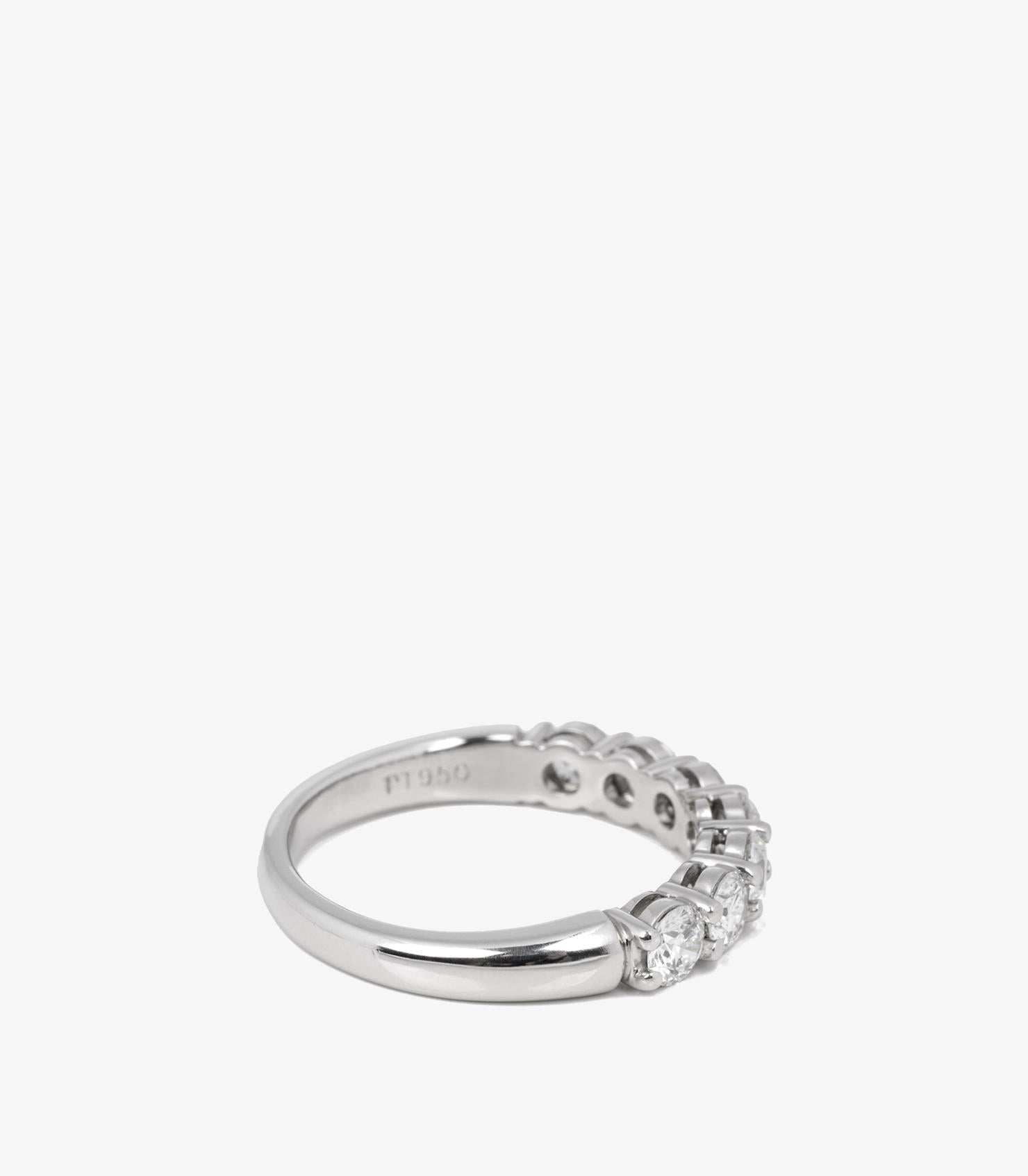 Round Cut Tiffany & Co. 0.91 Carat Brilliant Cut Diamond Platinum Eternity Ring For Sale