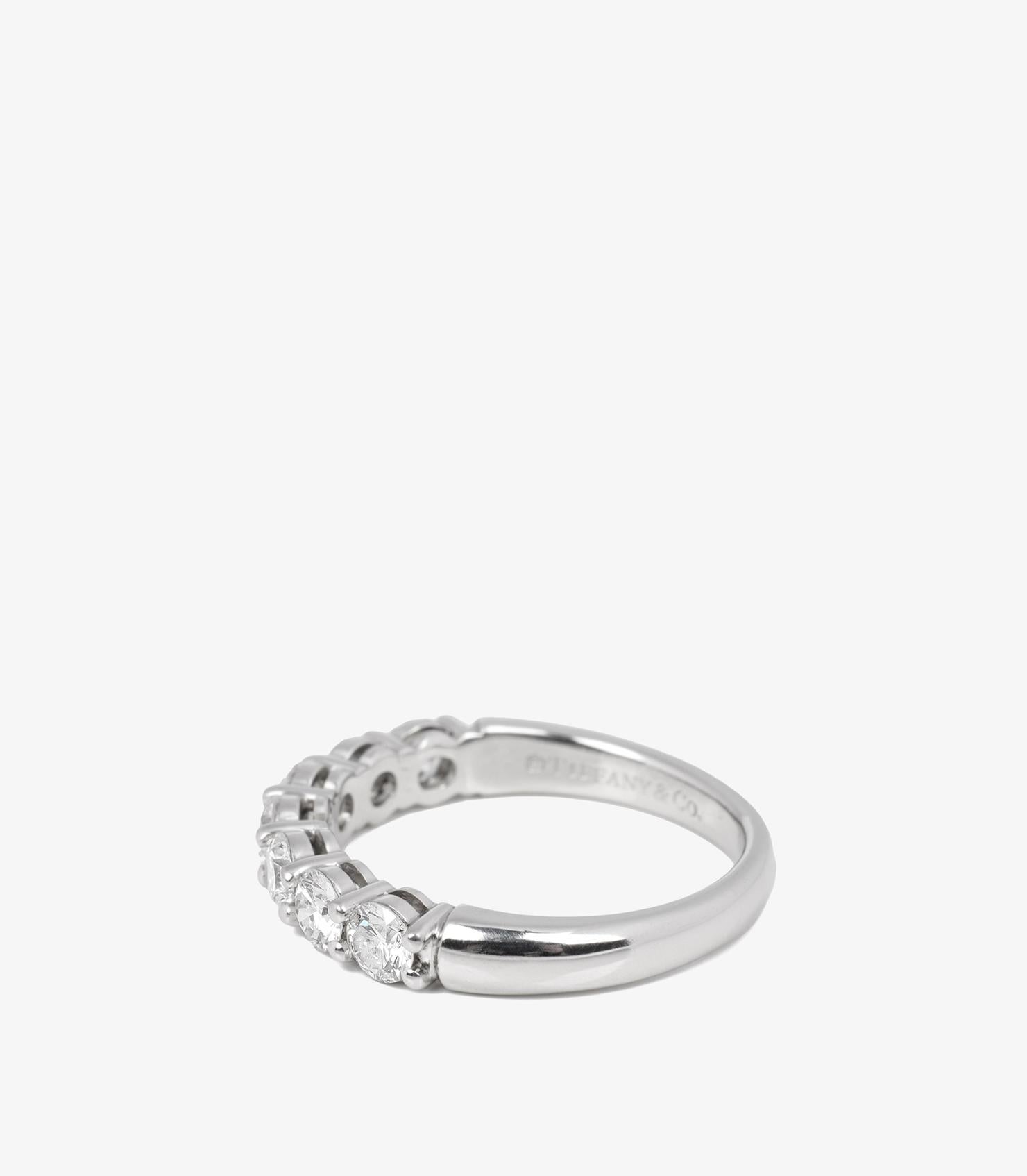 Tiffany & Co. 0.91 Carat Brilliant Cut Diamond Platinum Eternity Ring In Excellent Condition For Sale In Bishop's Stortford, Hertfordshire