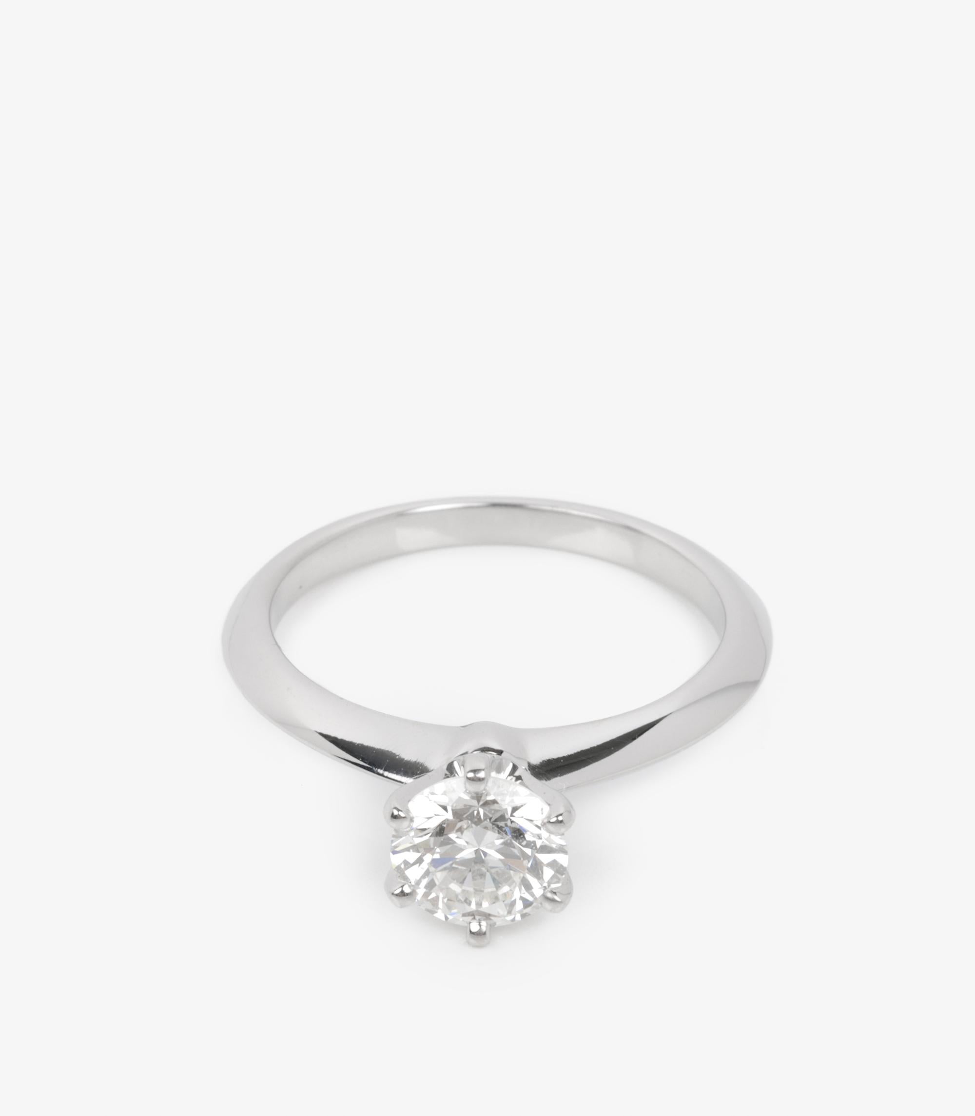 Tiffany & Co. 0.92ct Brilliant Cut Diamond Platinum Ring

Brand- Tiffany & Co.
Model- 0.92ct Diamond Tiffany Setting Ring
Product Type- Ring
Accompanied By- Tiffany & Co Box, Certificate
Material(s)- Platinum
Gemstone- Diamond
UK Ring Size- L
EU