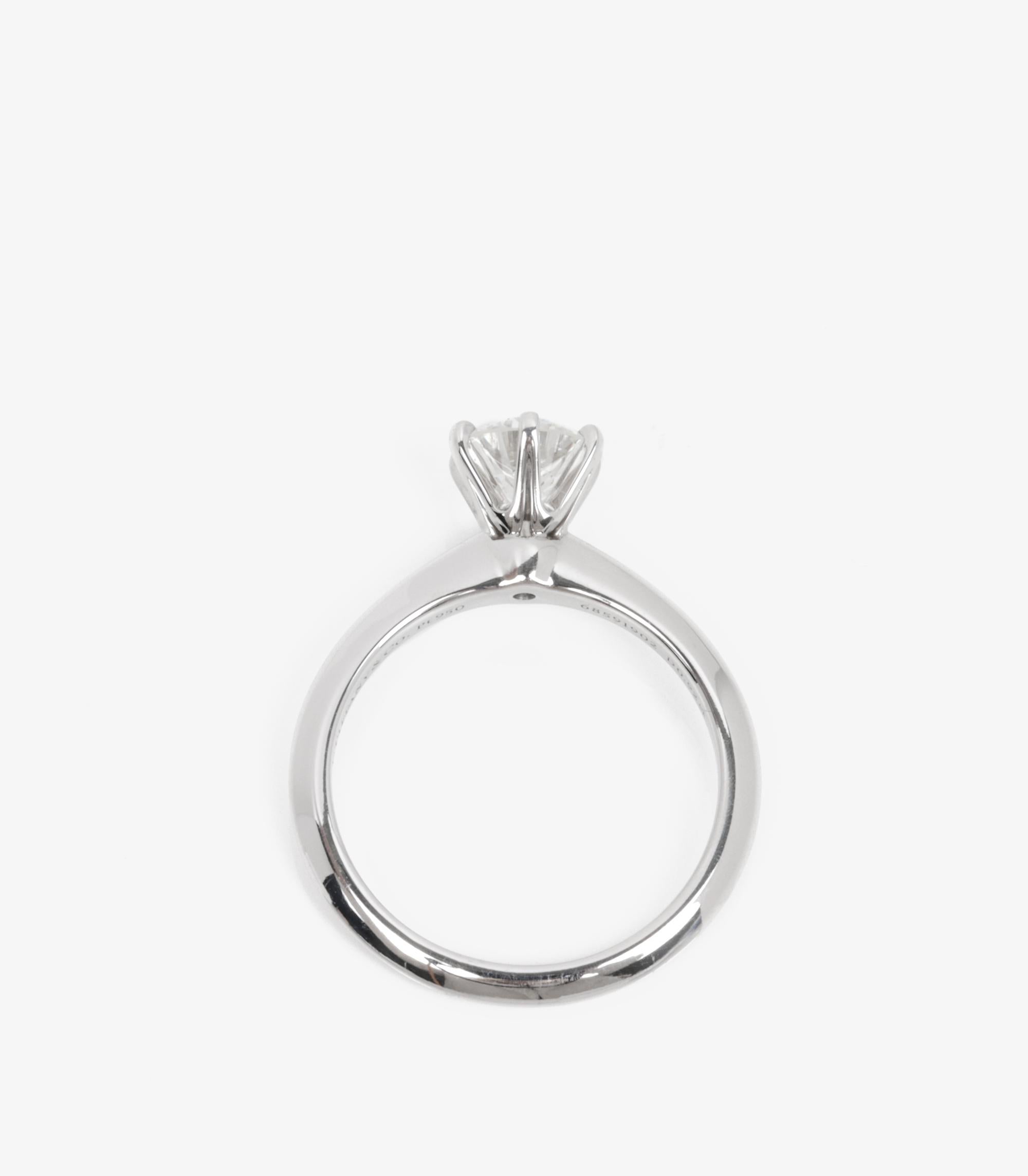 Tiffany & Co. 0.92ct Brilliant Cut Diamond Platinum Ring 1