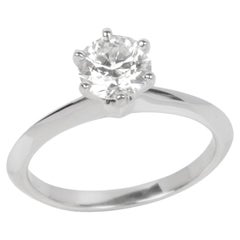 Tiffany & Co. 0.92ct Brilliant Cut Diamond Platinum Ring