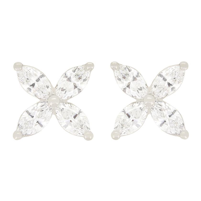 Modern Tiffany & Co. 0.92ct Diamond ‘Victoria’ Earrings For Sale