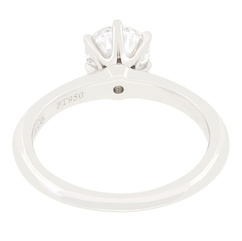 Brilliant Cut Tiffany & Co. 0.95ct Diamond Solitaire For Sale