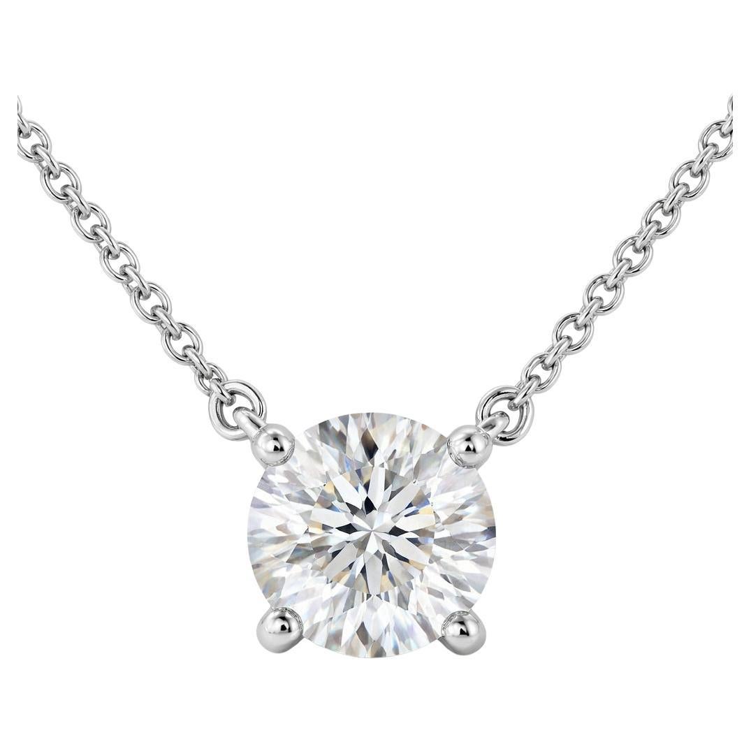 Tiffany & Co 0.95ct G VVS1 Round Brilliant Diamond Platinum Solitaire Pendant