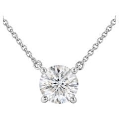 Tiffany & Co 0.95ct G VVS1 Round Brilliant Diamond Platinum Solitaire Pendant