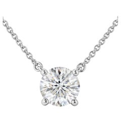 Tiffany & Co 0.95ct G VVS1 Round Brilliant Diamond Platinum Solitaire Pendant
