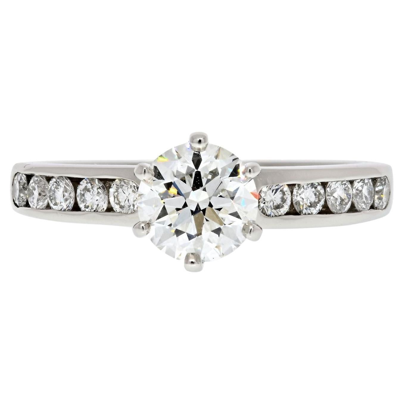 Tiffany & Co. 0.99ct Round Cut H VVS1 Six Prong Diamond Engagement Ring