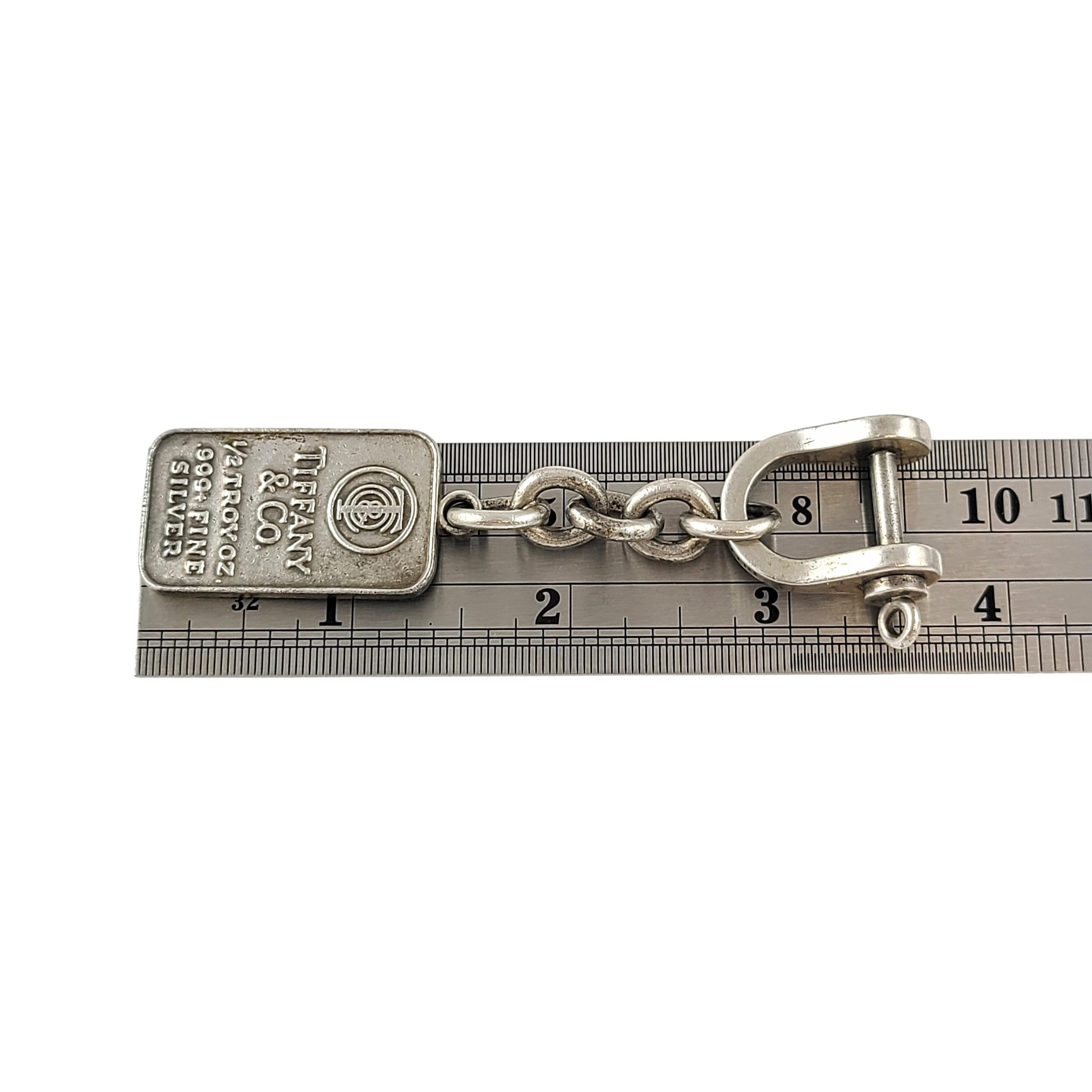 Tiffany & Co. 1/2 Try Ounce Silver Ingot Sterling Silver Horsebit Key Chain In Good Condition In Washington Depot, CT