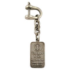 Tiffany & Co. 1/2 Try Ounce Silver Ingot Sterling Silver Horsebit Key Chain