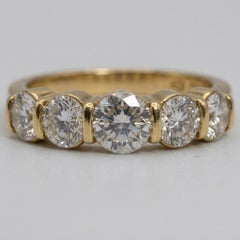 Tiffany & Co. 1 Carat Diamond 18k Yellow Gold Five-Stone Band