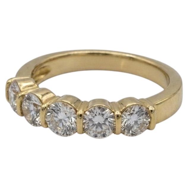 Tiffany & Co. 1-Karat-Diamant-Ring aus 18-karätigem Gelbgold mit fünf Steinen
