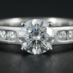 Tiffany & Co. 1 Carat Diamond Channel Set Platinum Engagement Ring