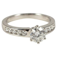 Tiffany & Co. 1 Carat Diamond Channel Set Platinum Engagement Ring