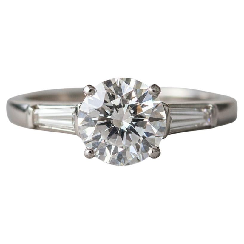 Tiffany
Co. 1 Carat Diamond Platinum Three-Stone Engagement Ring