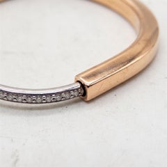 Tiffany & Co. 1 Carat Diamond Rose and White Gold Lock Bangle Bracelet