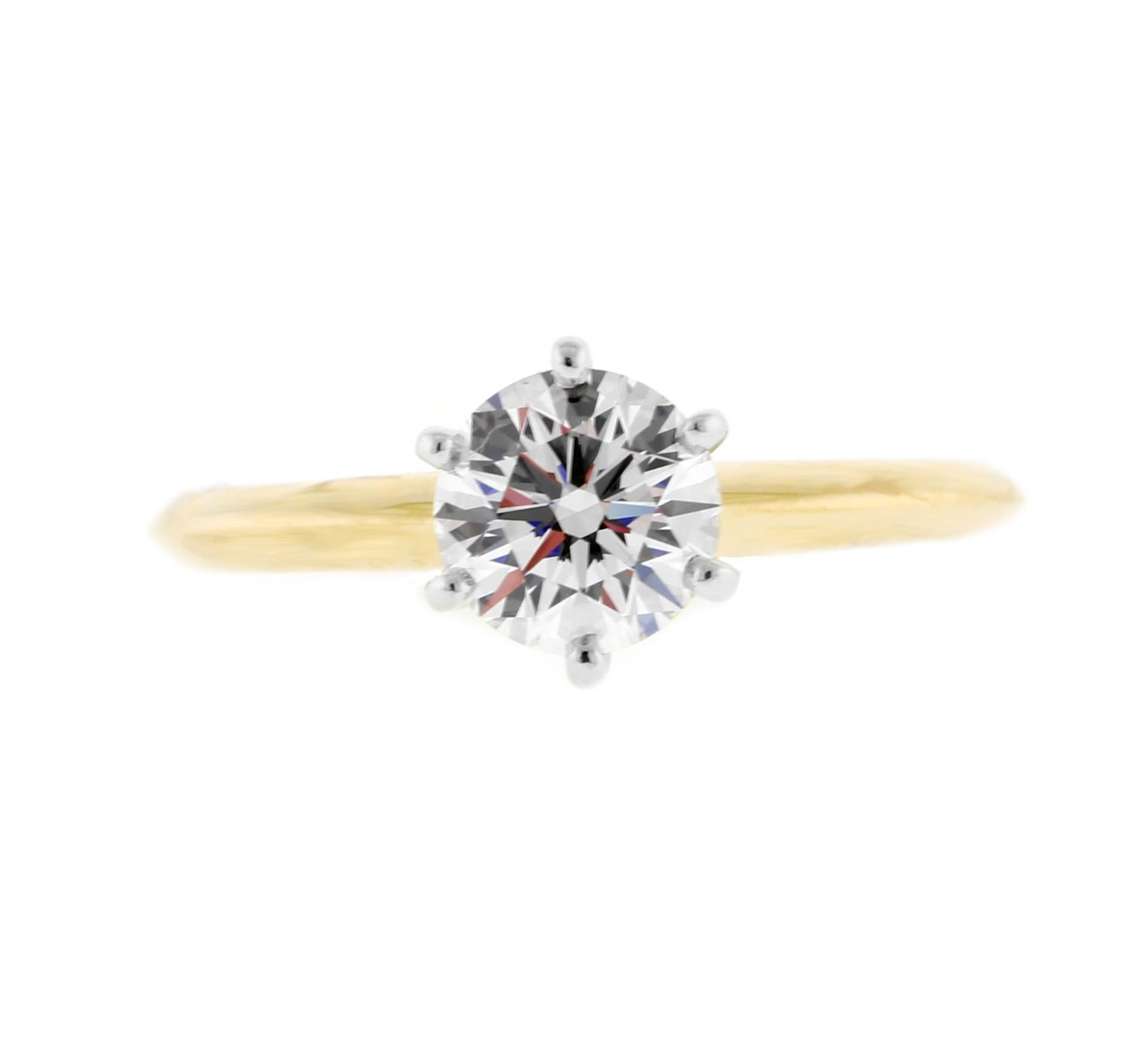 Tiffany & Co. 1 Carat Diamond Solitaire Engagement Ring In Excellent Condition In Bethesda, MD