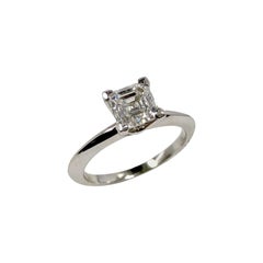 Tiffany & Co 1 Carat Square Step Cut Diamond and Platinum Engagement Ring