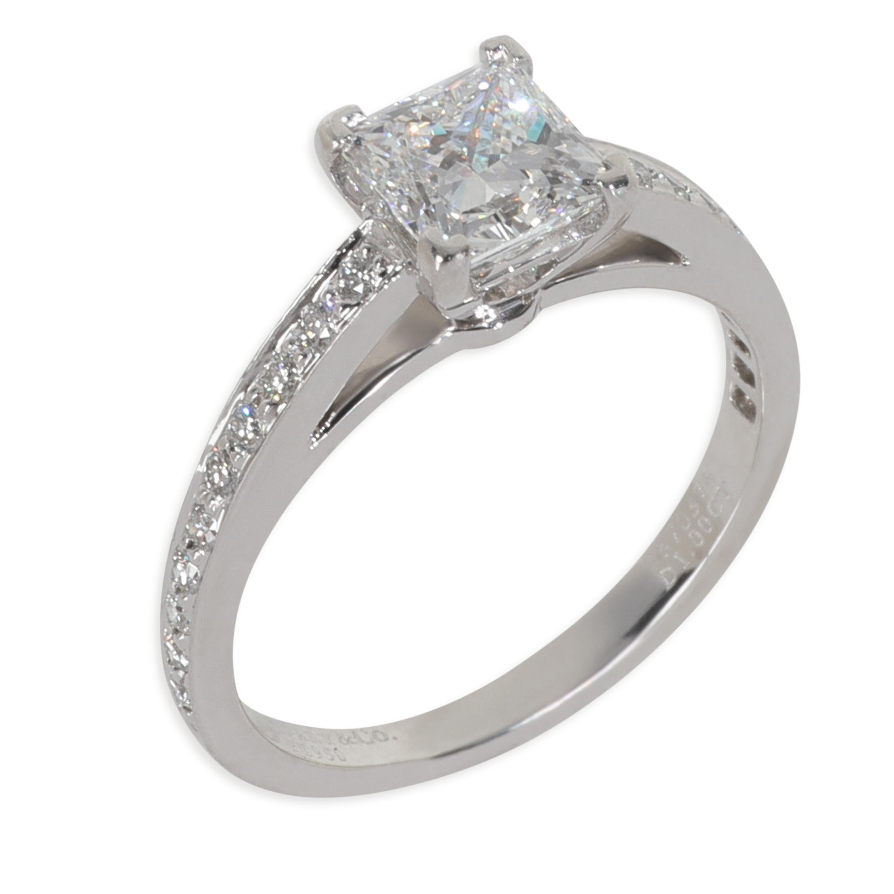 Taille princesse Tiffany & Co. Bague de fiançailles Grace à diamant princesse de 1 ct en vente