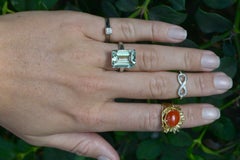 Tiffany & Co. 10 Carat Emerald Cut Prasiolite Silver Cocktail Ring