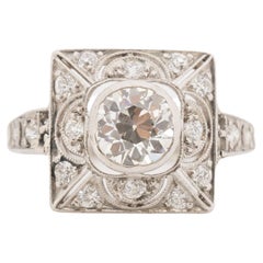Tiffany & Co 1.00 Carat Art Deco Platinum Engagement Ring
