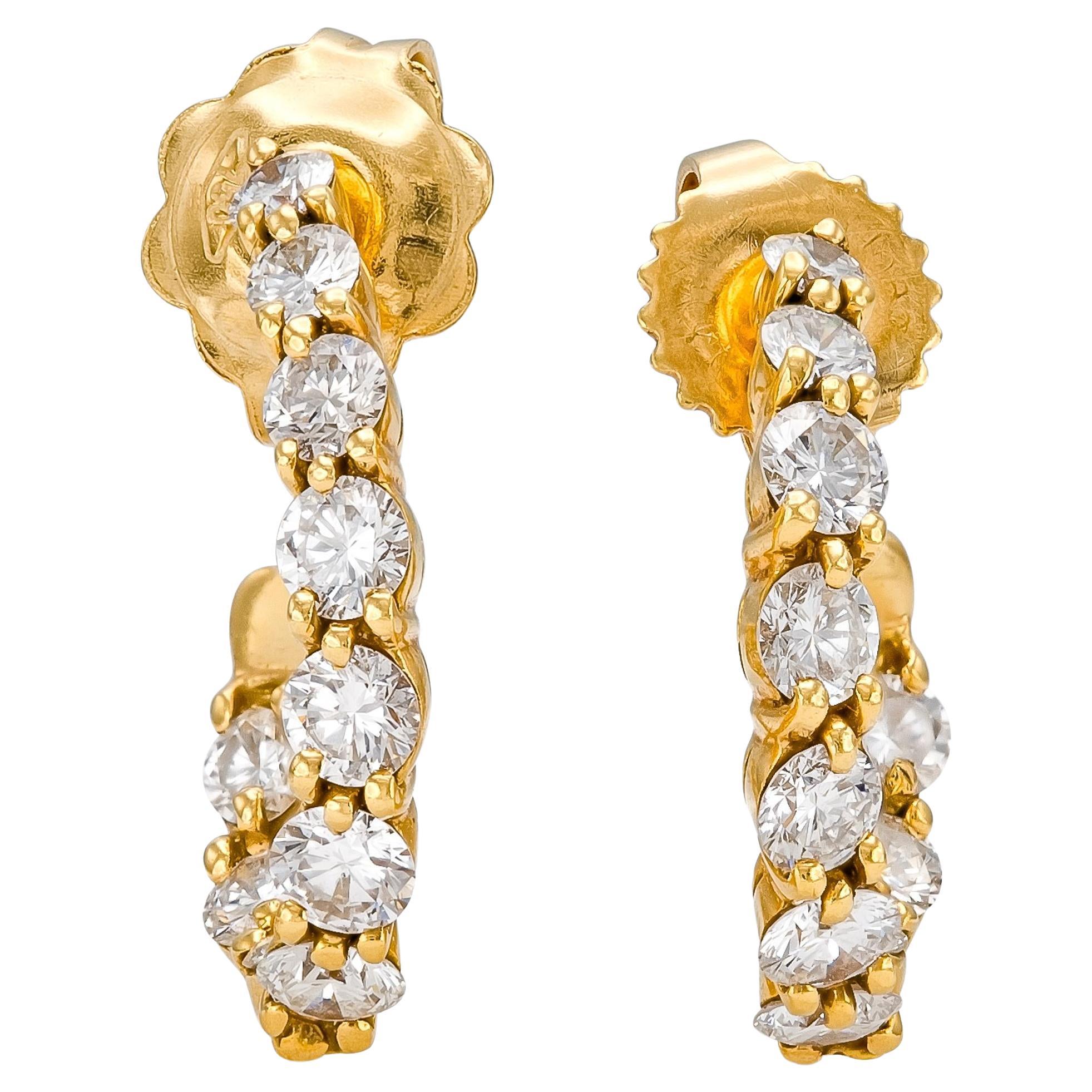 Tiffany
Co. 1.00 Carat Diamond Hoop Earrings