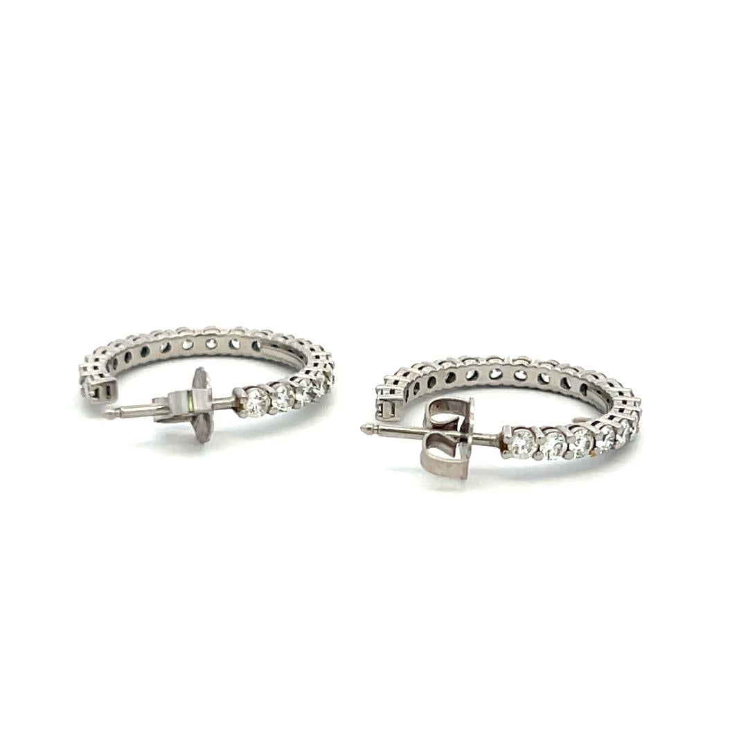 Tiffany & Co. 1,00 Carati Rotondi Brillanti F VS Diamanti in Platino Orecchini a cerchio in vendita 5