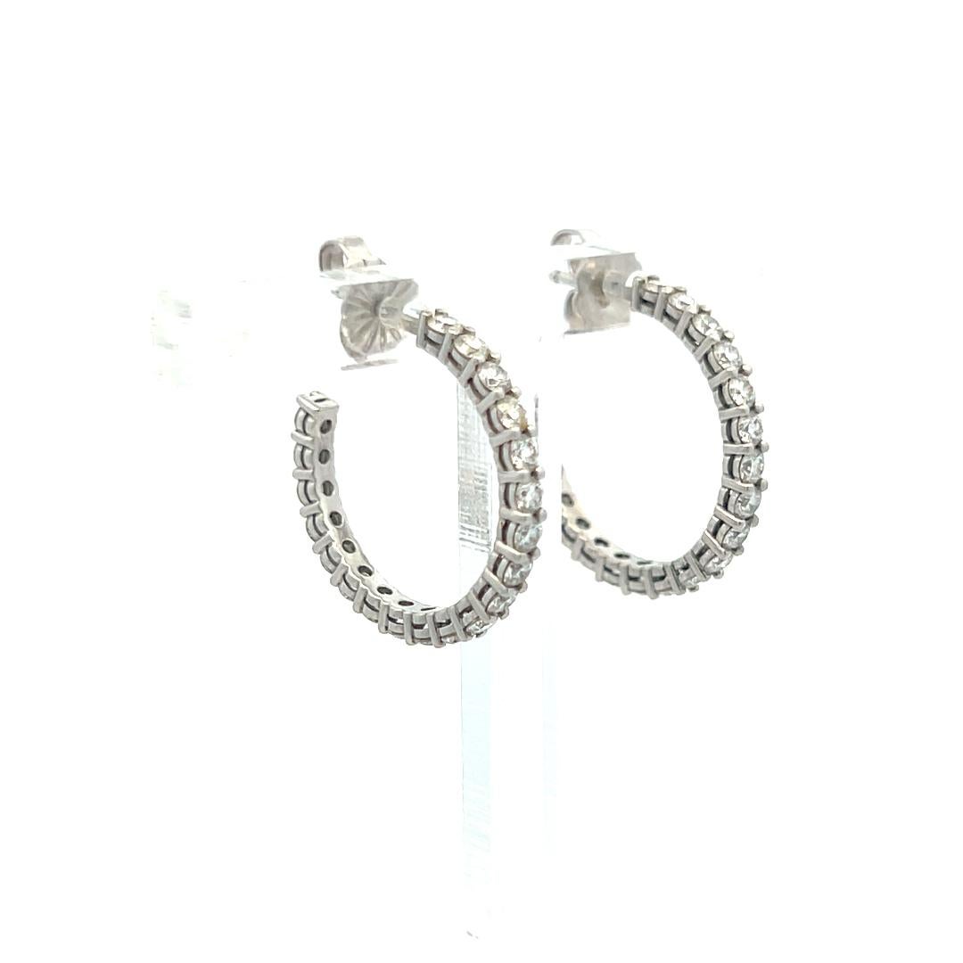 Tiffany & Co. 1,00 Carati Rotondi Brillanti F VS Diamanti in Platino Orecchini a cerchio in vendita 6