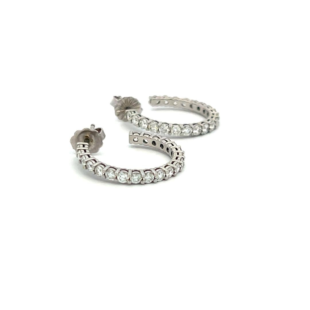 Tiffany & Co. 1,00 Carati Rotondi Brillanti F VS Diamanti in Platino Orecchini a cerchio in vendita 4