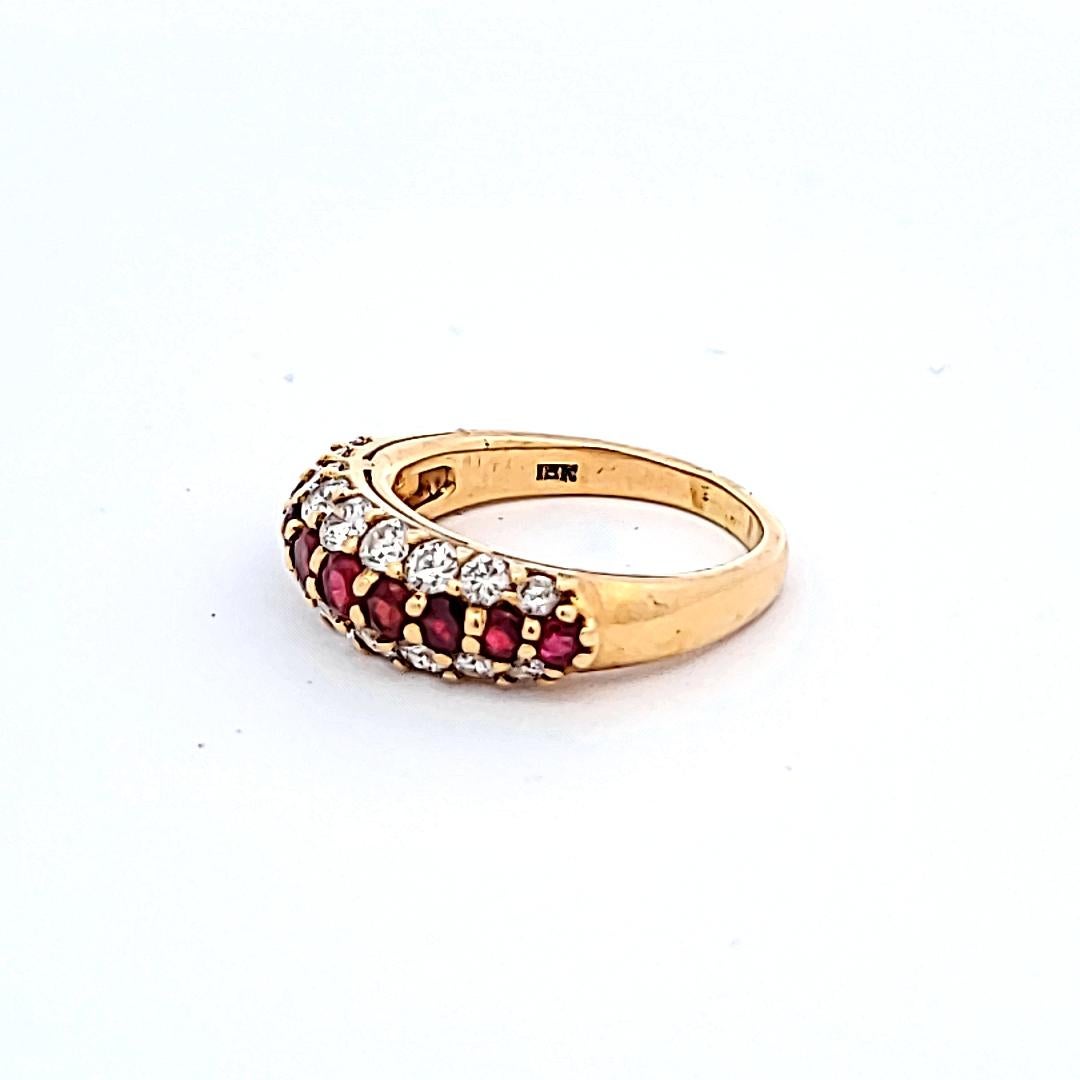 Designer:
Tiffany & Co


Title:
Tiffany & Co 1.00 Carat Round Brilliant Ruby 0.80 Carat Round Brilliant H SI1 Diamond 18 Karat Yellow Gold Halo Ring


Style:
Halo


Metal:
18 Karat Yellow Gold


Gemstone 1:
1 Carat RUBY


Number of