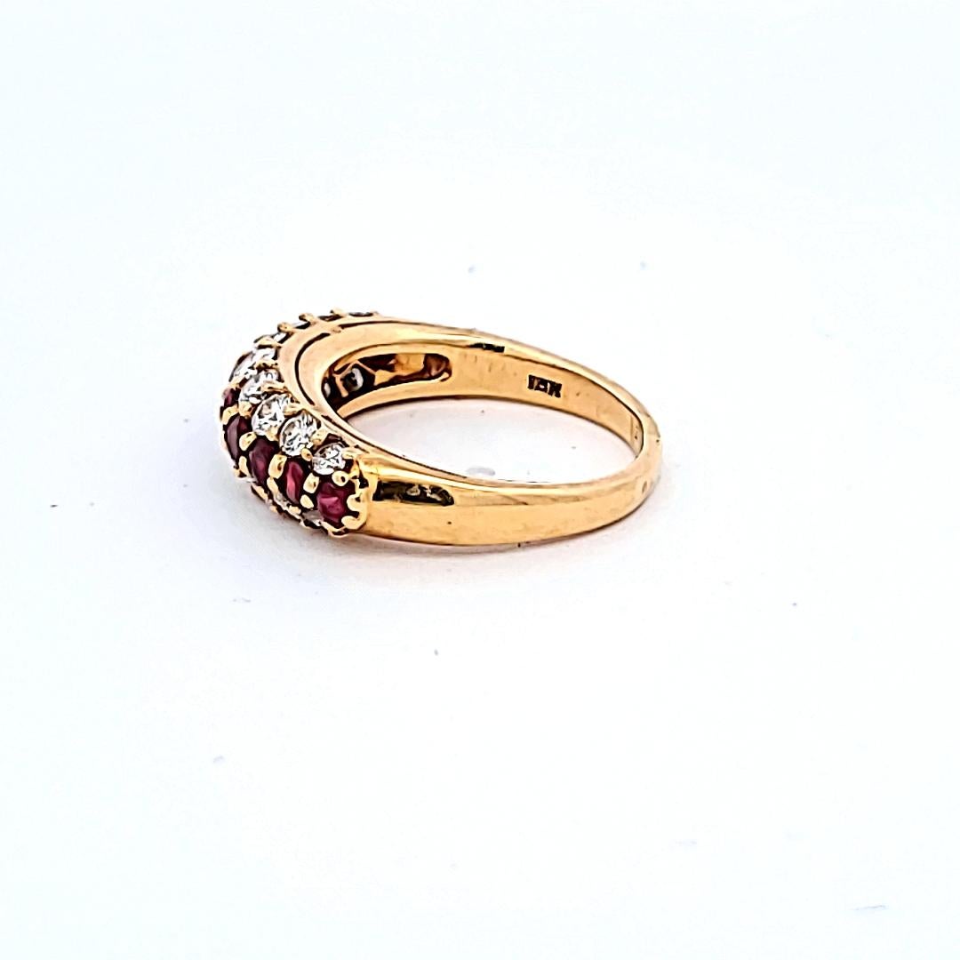 Tiffany & Co 1.00 Carat Ruby 0.80 Carat Diamond 18 Karat Yellow Gold Halo Ring For Sale 3