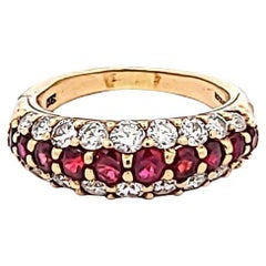 Tiffany & Co 1.00 Carat Ruby 0.80 Carat Diamond 18 Karat Yellow Gold Halo Ring