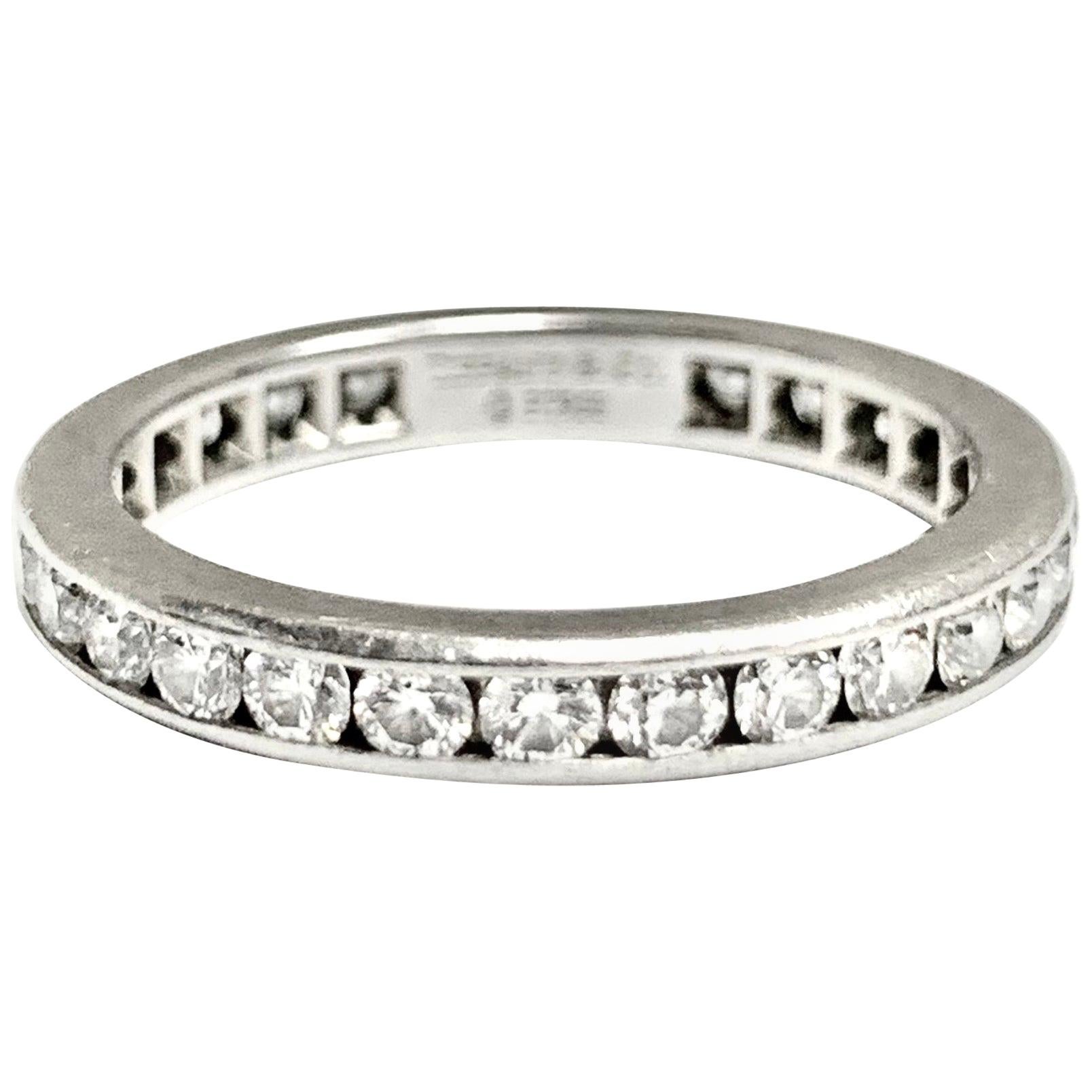 Tiffany 
Co. 1.00 Carat Total Weight Channel Diamond Wedding Band in Platinum