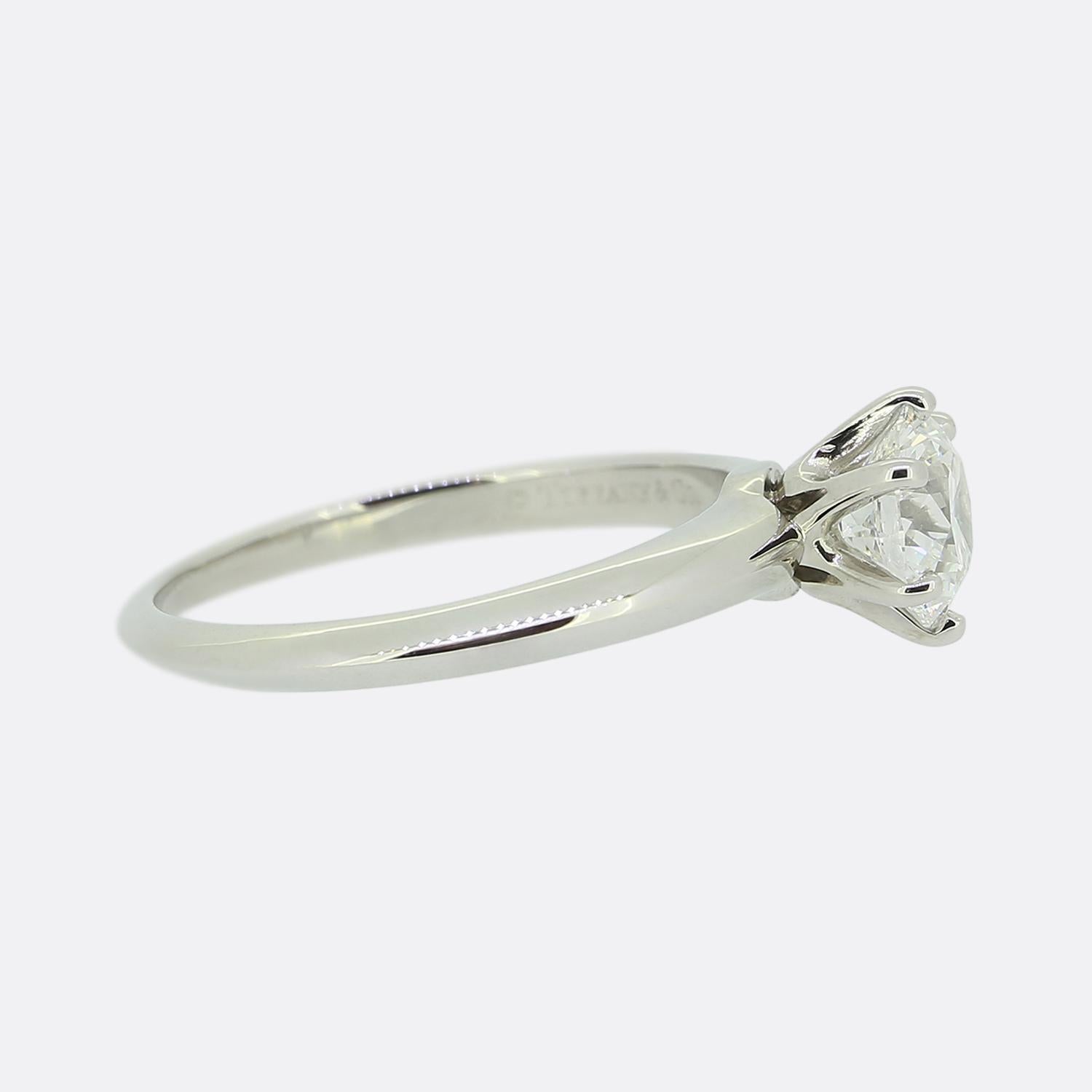 Tiffany & Co. 1.01 Karat Diamant-Verlobungsring (Brillantschliff) im Angebot
