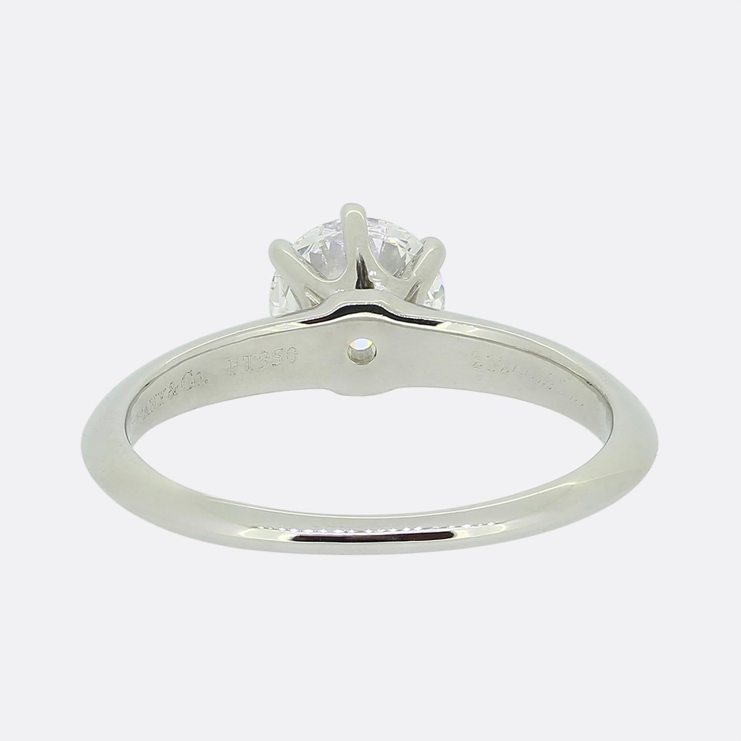 Tiffany & Co. 1.01 Karat Diamant-Verlobungsring im Zustand „Gut“ im Angebot in London, GB