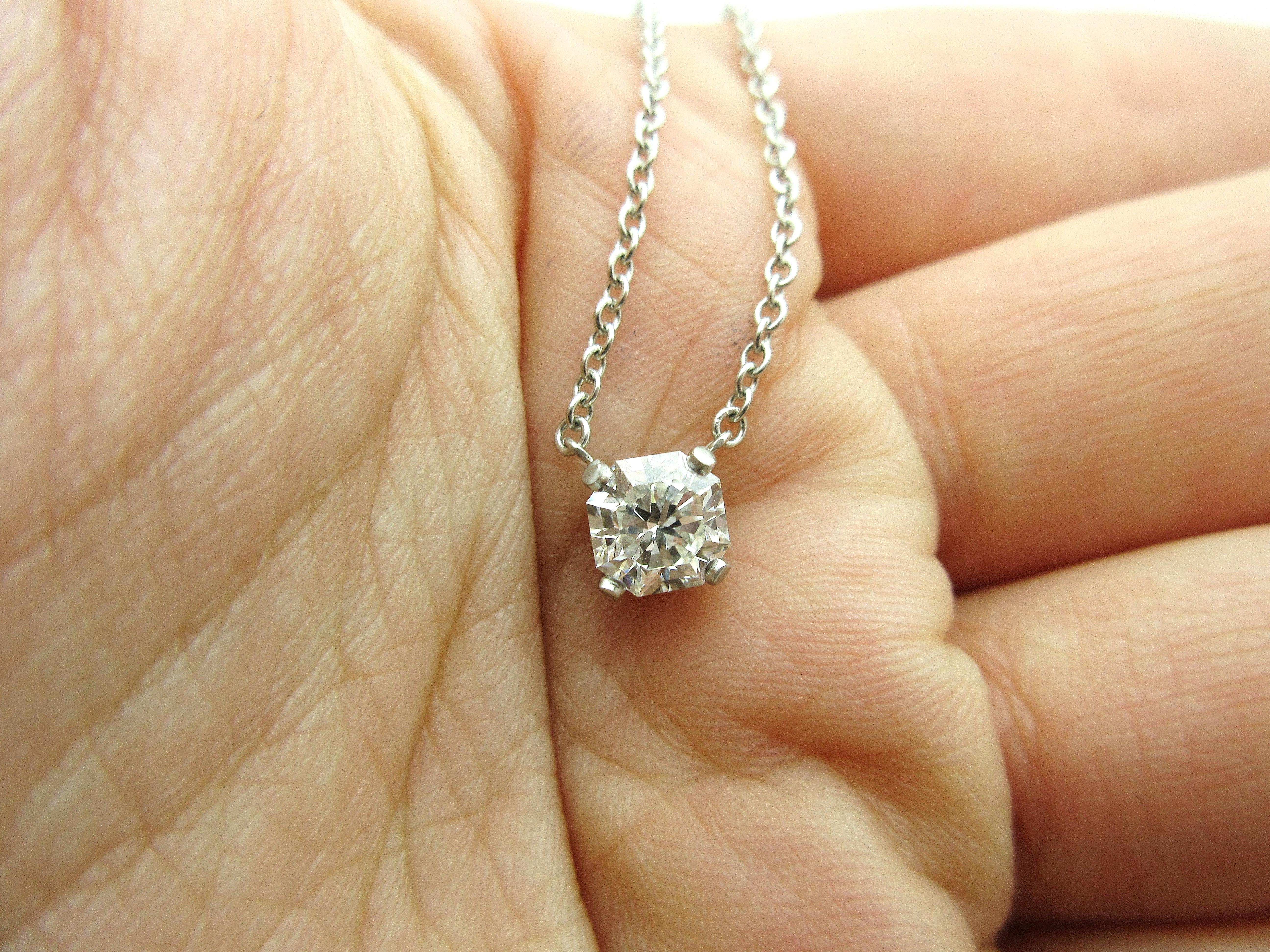 Tiffany & Co. 1.01 Carat GIA Diamond Solitaire Necklace Platinum 3