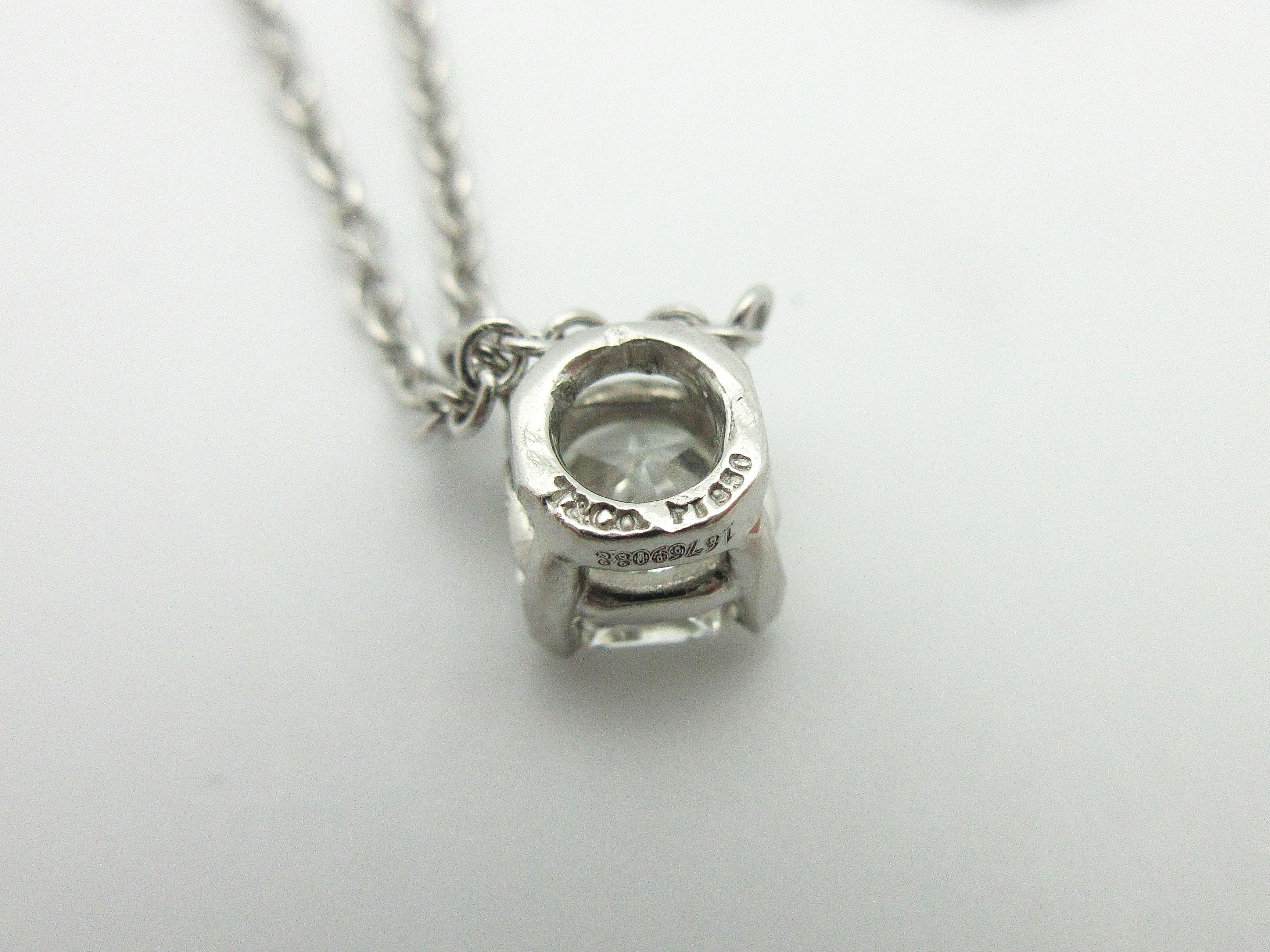 Women's or Men's Tiffany & Co. 1.01 Carat GIA Diamond Solitaire Necklace Platinum