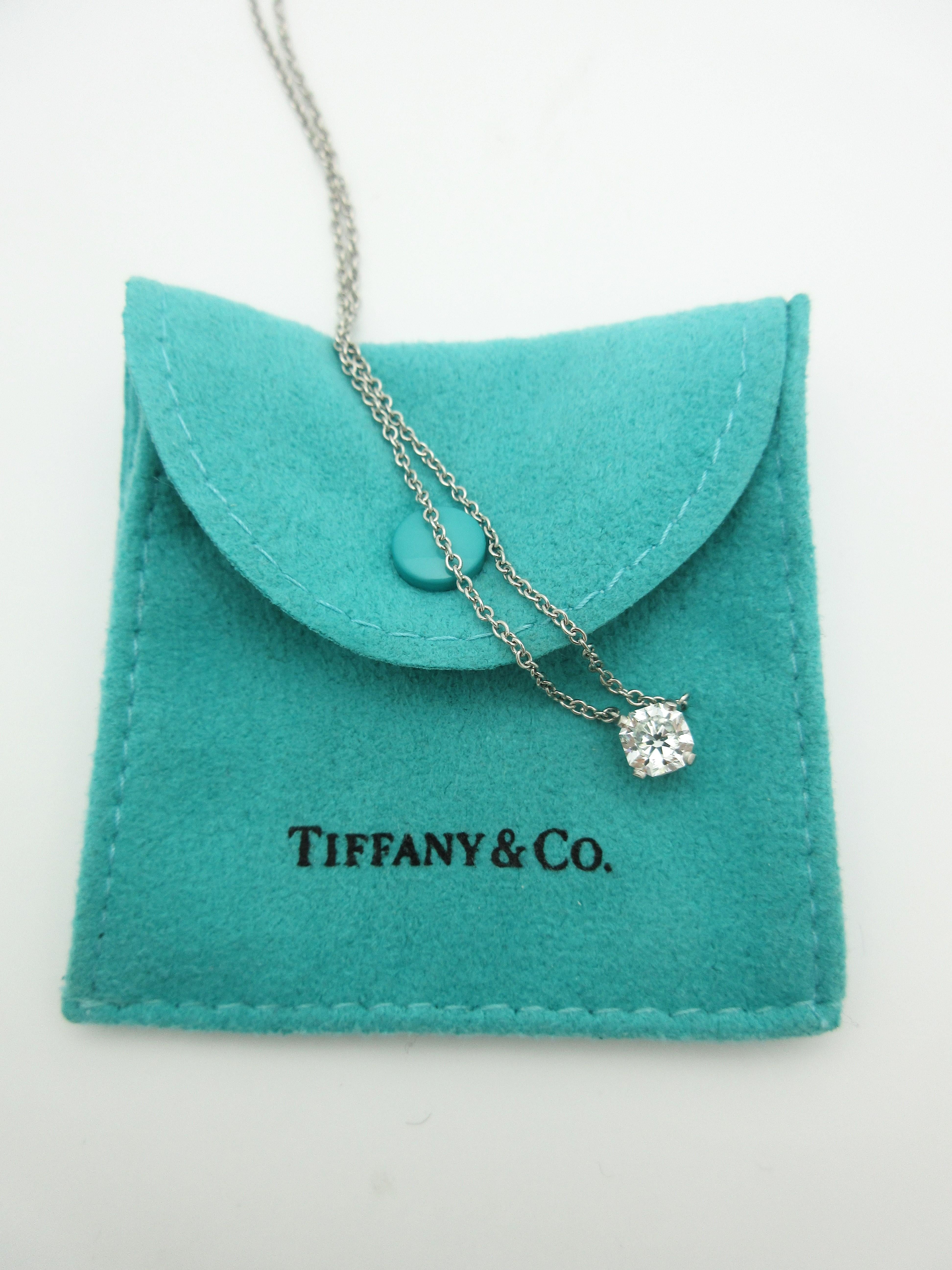 Tiffany & Co. 1.01 Carat GIA Diamond Solitaire Necklace Platinum 1