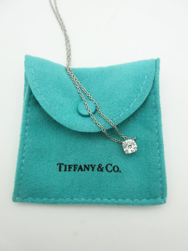 Tiffany and Co. 1.01 Carat GIA Diamond Solitaire Necklace Platinum at ...