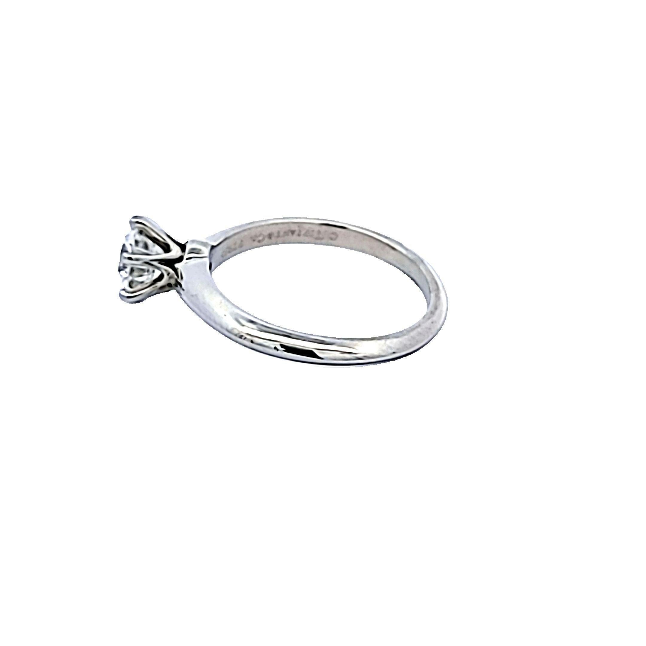 Brilliant Cut Tiffany & Co 1.01 Carat Round Brilliant H VS2 Diamond Platinum Engagement Ring For Sale