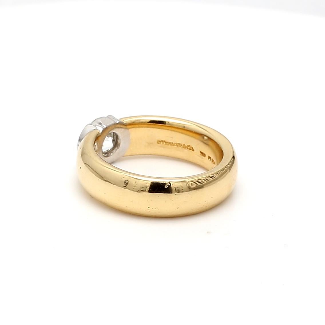 Tiffany & Co 1.01 Carat Round G VS1 Diamond 18K Yellow Gold Engagement Ring For Sale 2