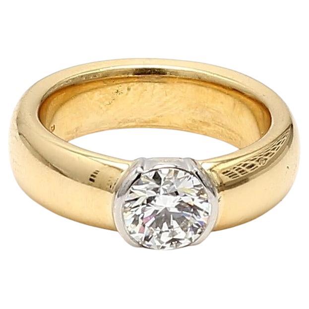 Tiffany & Co 1.01 Carat Round G VS1 Diamond 18K Yellow Gold Engagement Ring