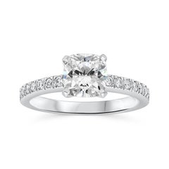 Tiffany & Co. 1.01 Carats Cushion Cut Diamond Engagement Ring & Wedding Band Set