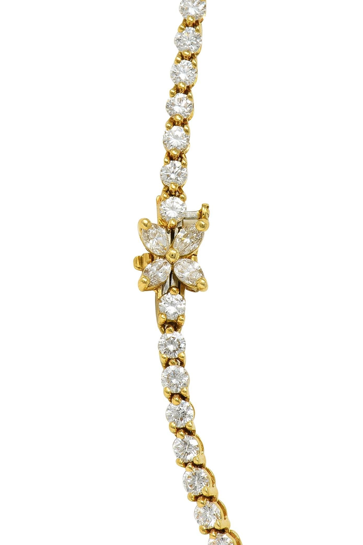 Tiffany & Co. 10.18 CTW Diamond 18 Karat Yellow Gold Victoria Riviera Necklace For Sale 1